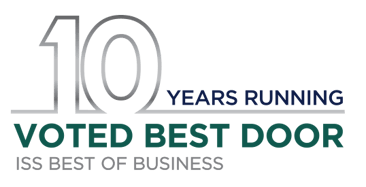 10 years voted best door logo