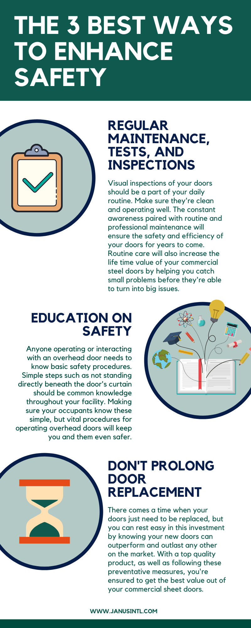 3 Steel Roll up Door Safety Tips Infographic