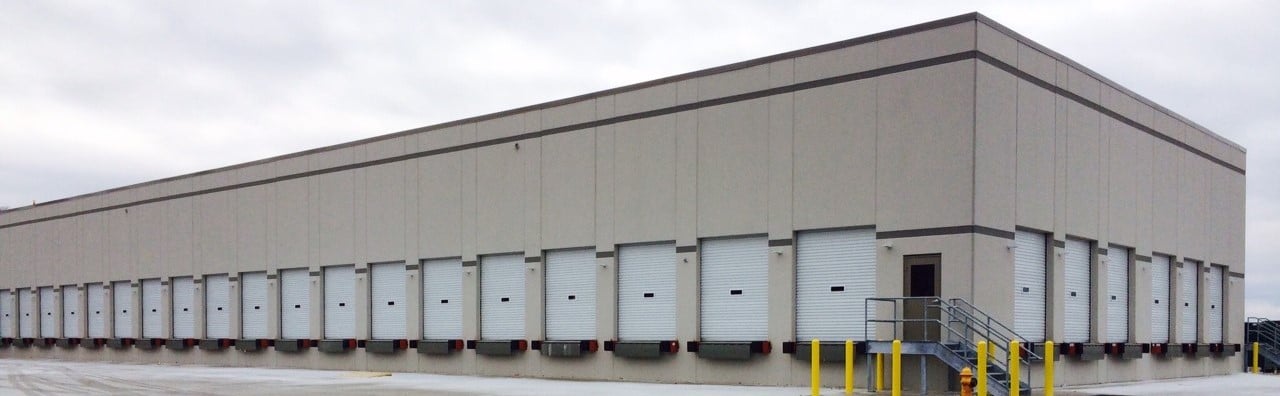 outside view of commercial steel roll up doors