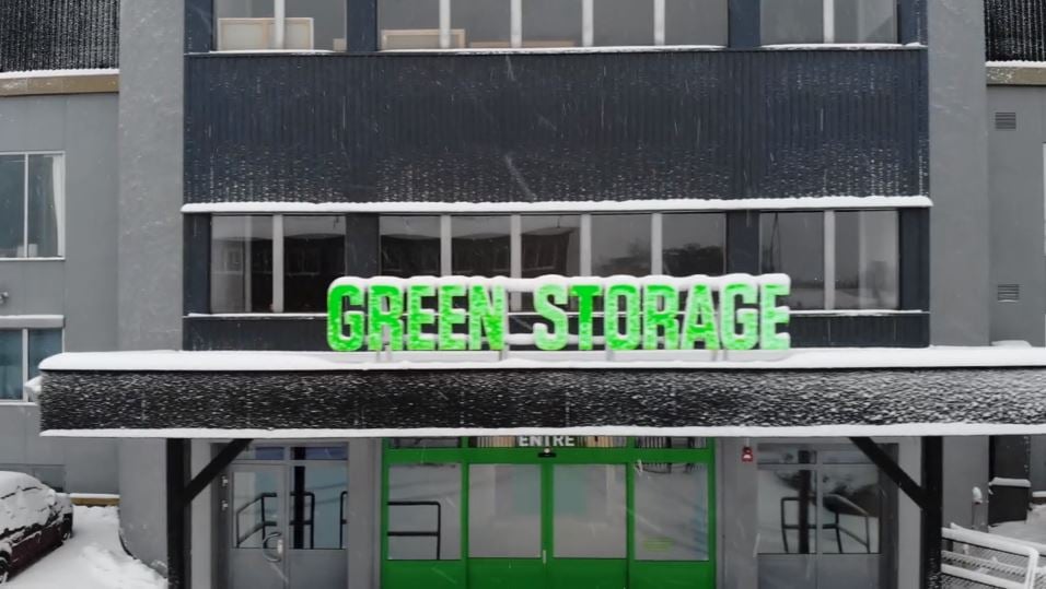 Green storage front entrance