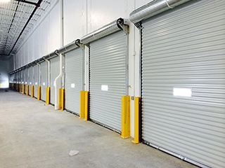 Commercial Roll-up doors in warehouse