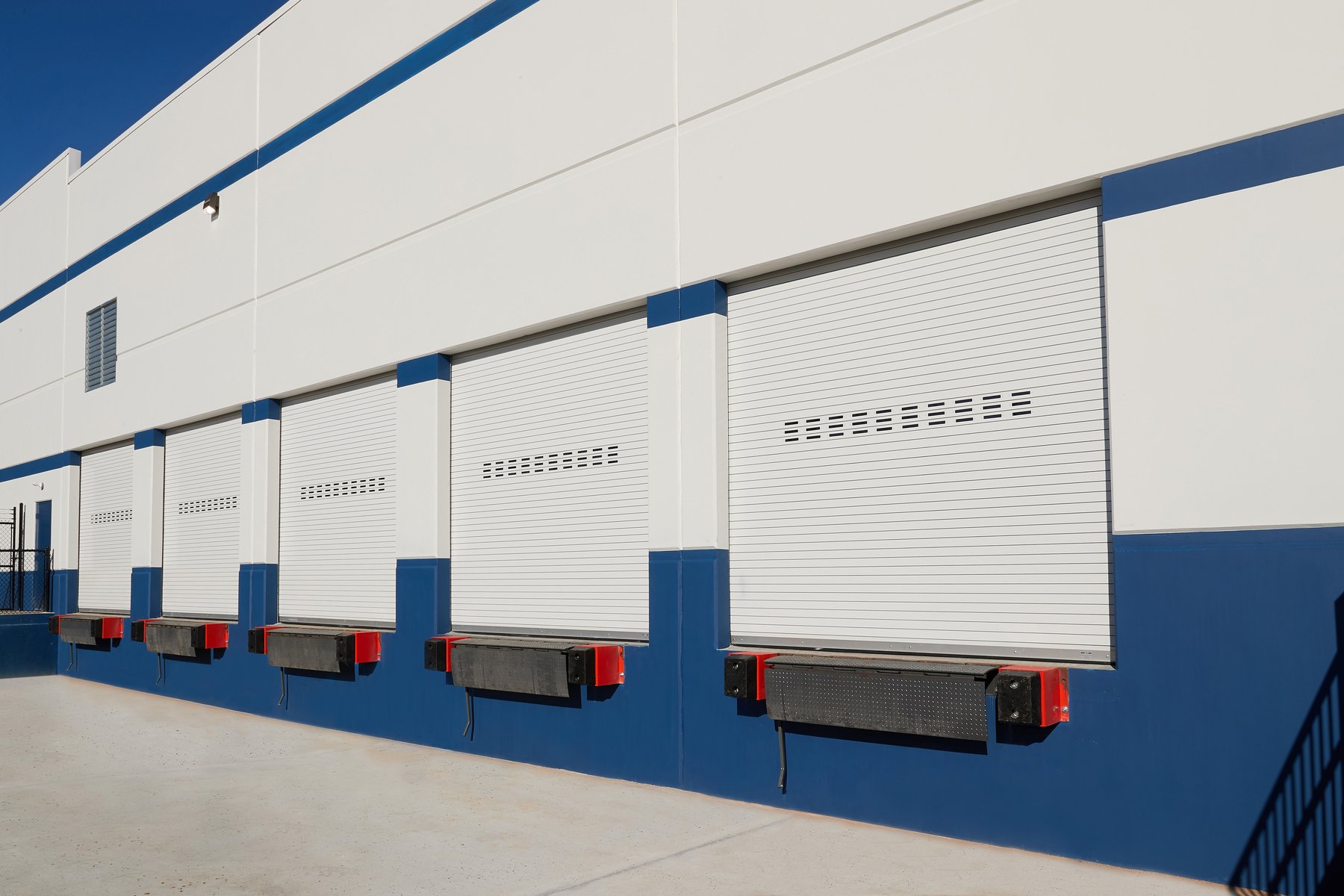 Janus 300 Series rolling slat doors across a freight terminal