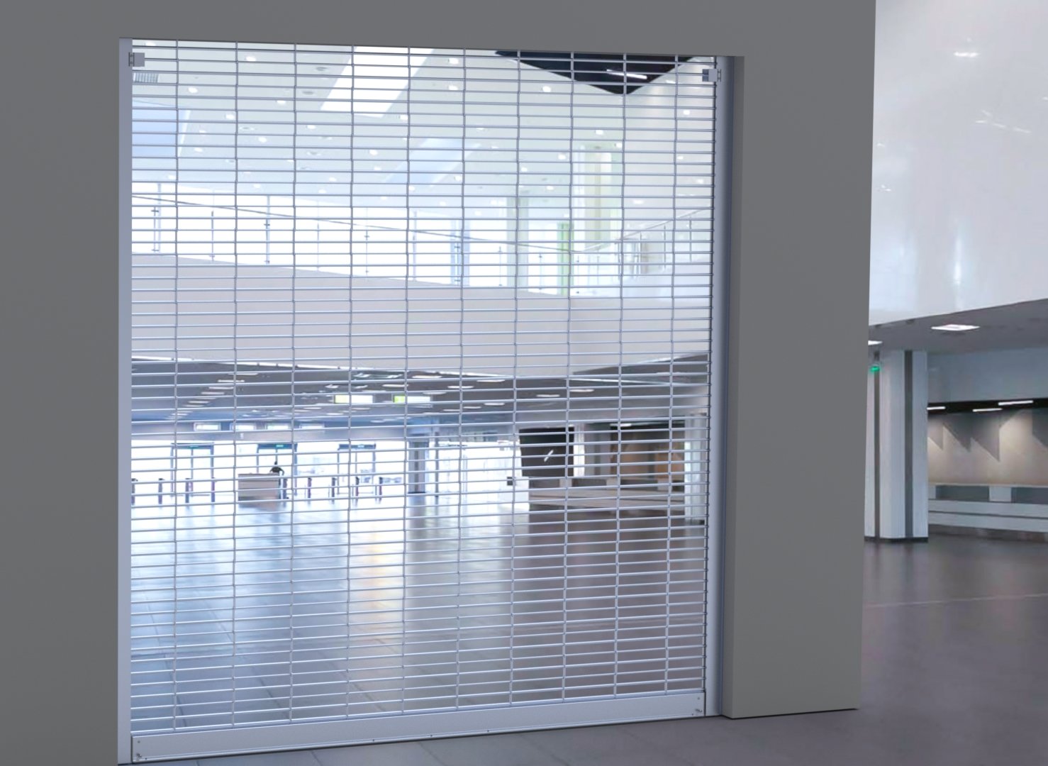 Janus 800HP Series rolling grille curtain close-up