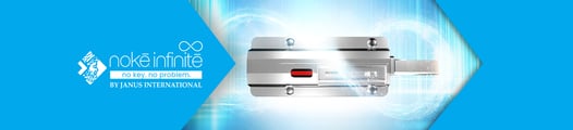 Noke Infinite on-door, dual-technology smart lock.