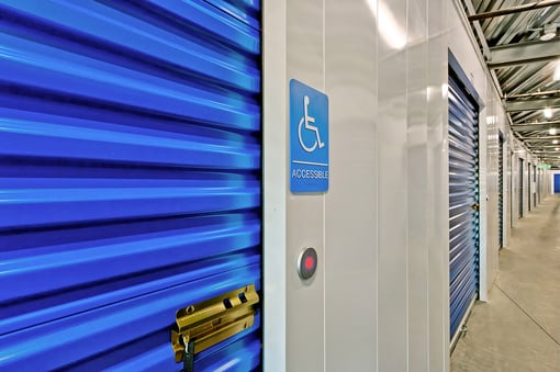 self storage facility with ada compliant roll up doors