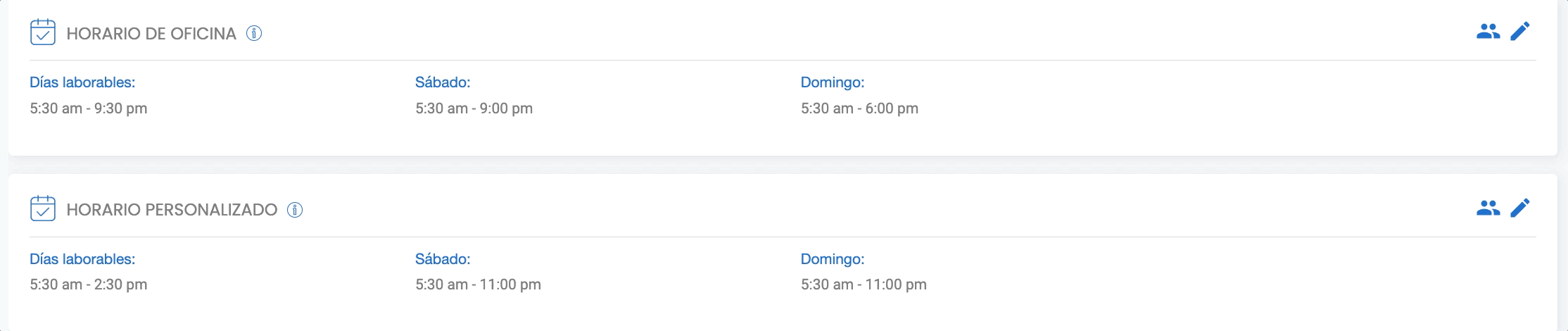 Spanish change hours