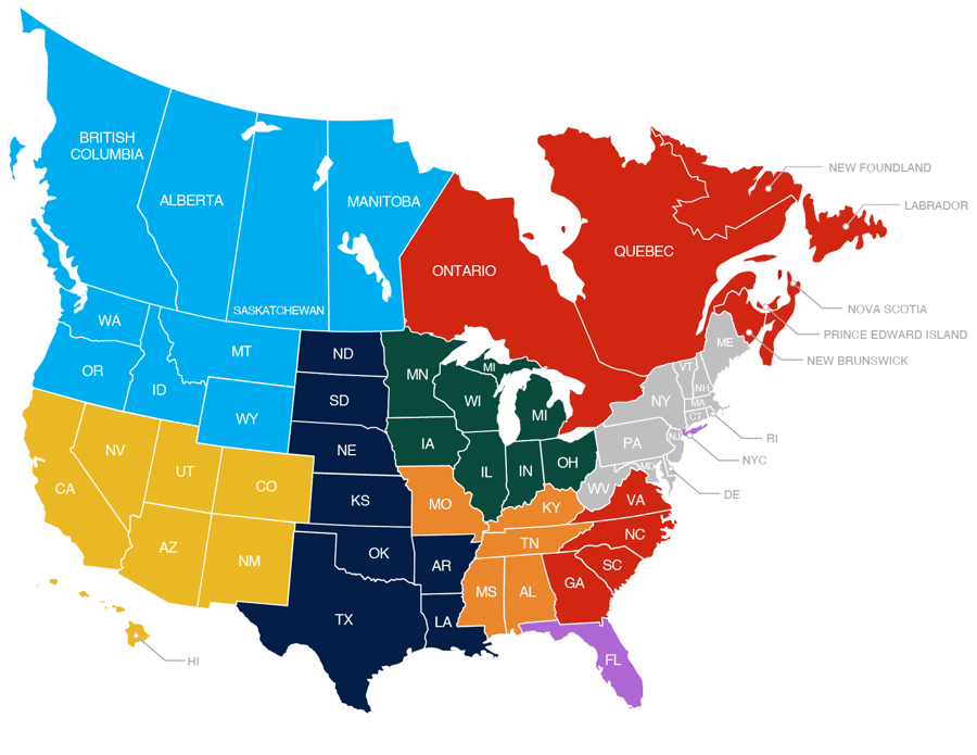 Janus International New Construction Territory Map