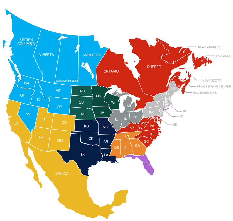 Janus International New Construction Territory Map