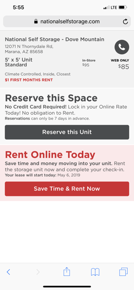 MOBILE FRIENDLY SELF STORAGE WEBSITE