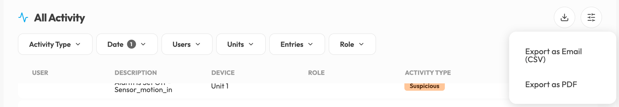 Understanding the Activity Tab