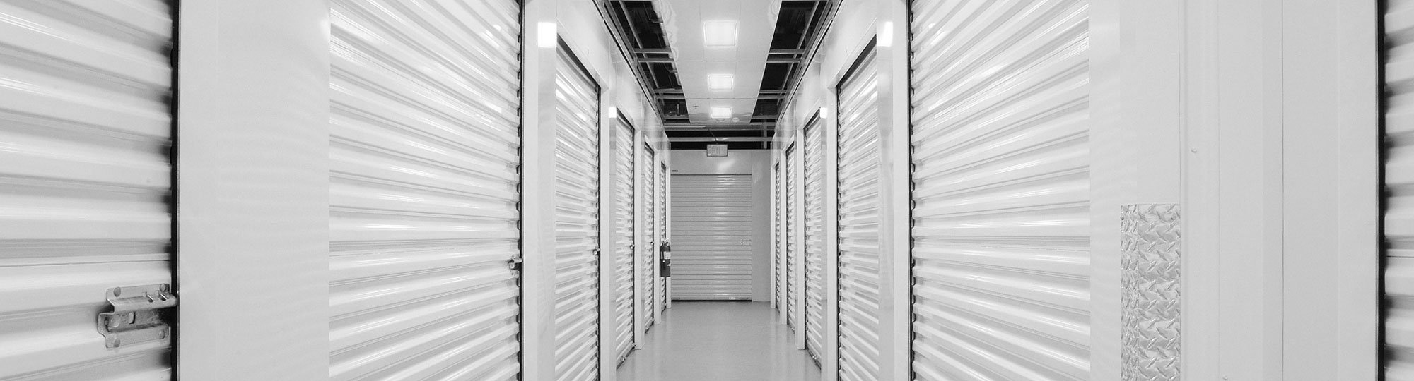 Hallway interior with self-storage doors 