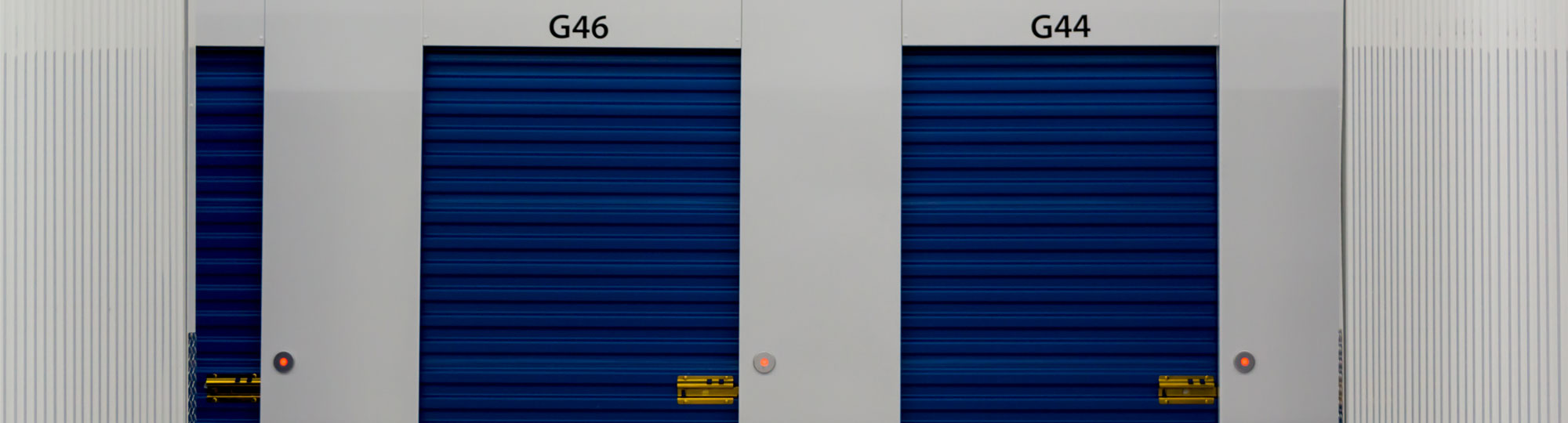 Storage units with Noke Smart Entry locks and swing doors