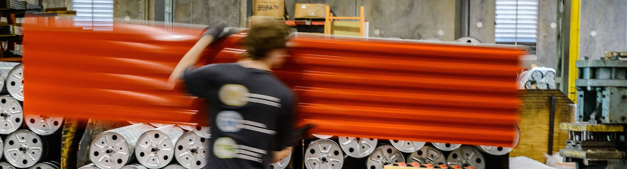 Janus Steel Roll Up Self-Storage Doors being made 