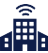 navy blue building icon